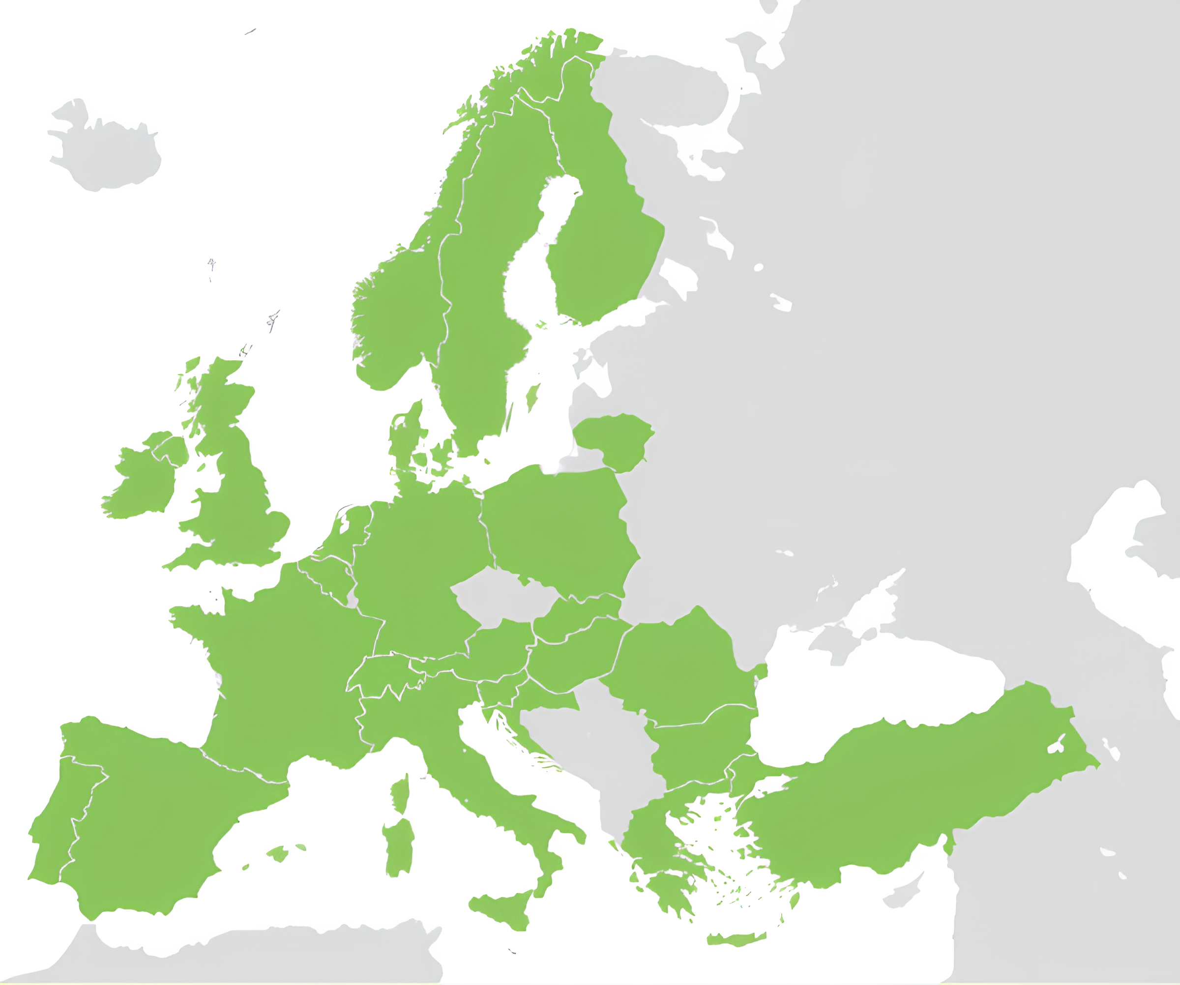 Mapa Erasmus destinací